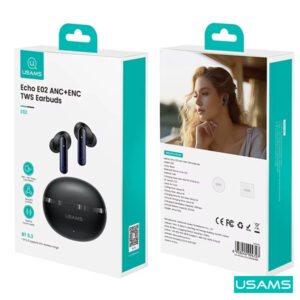 ⁦سماعة لاسلكي USAMS Echo E02 ANC+ENC TWS Earbuds⁩ - الصورة ⁦5⁩