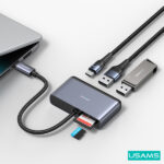 ⁦موزع HUB تايب سي USAM SJ628 5 IN 1⁩ - الصورة ⁦3⁩